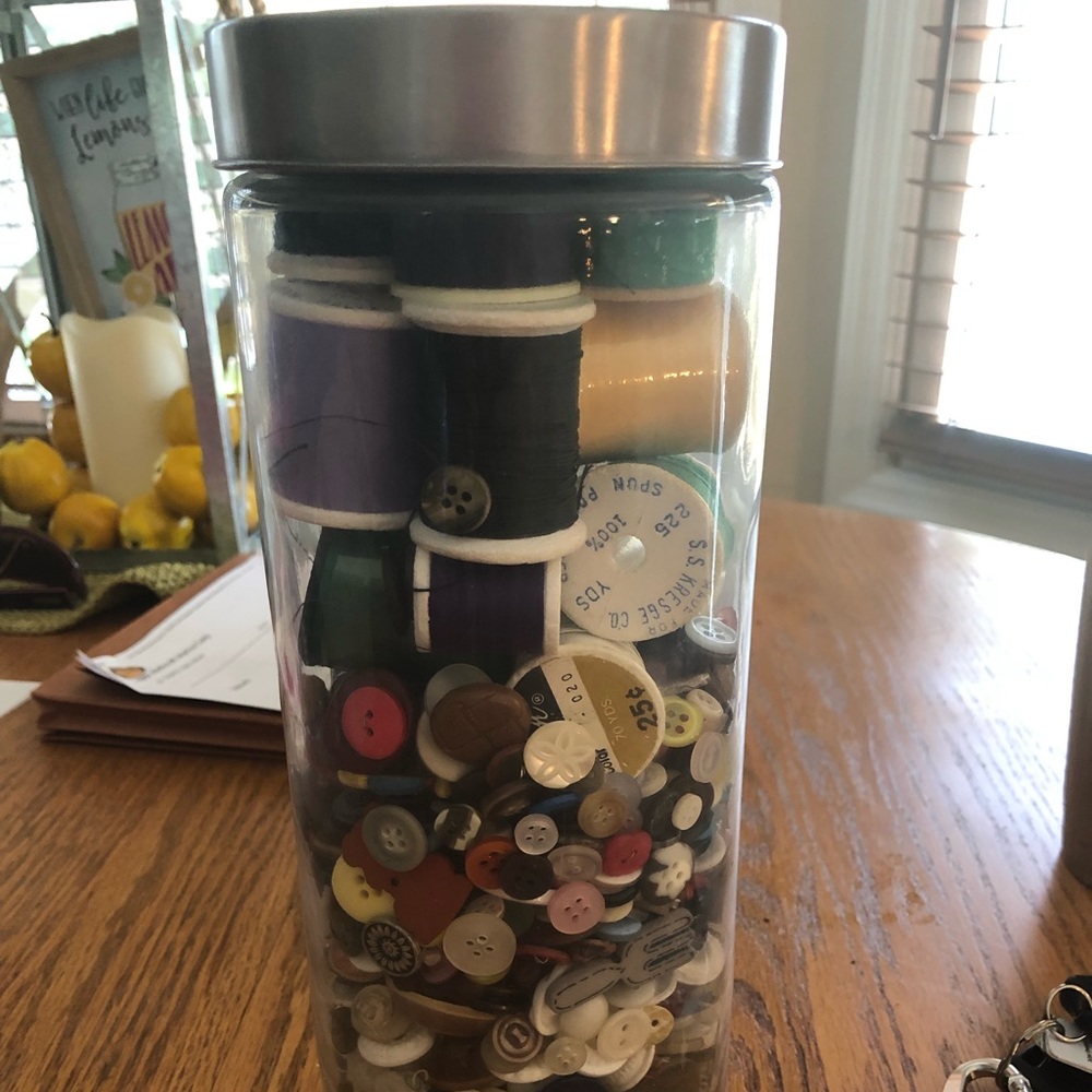Vintage buttons and thread